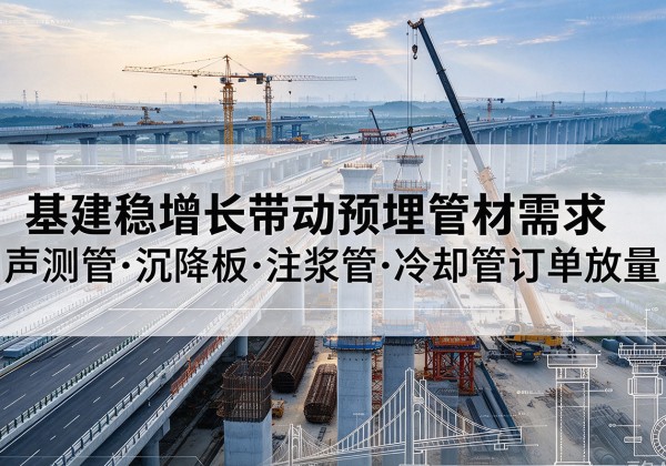 济南基建稳增长带动预埋监测管材需求，声测管、沉降板、注浆管订单持续放量